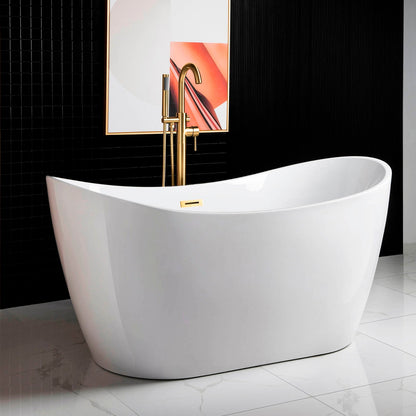 WOODBRIDGE 59" Acrylic Freestanding Bathtub Contemporary Soaking Tub