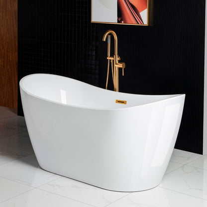 WOODBRIDGE 59" Acrylic Freestanding Bathtub Contemporary Soaking Tub
