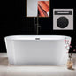 WOODBRIDGE 59" Acrylic Freestanding Bathtub Contemporary Soaking Tub