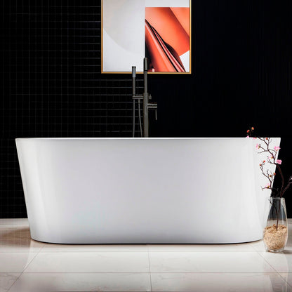 WOODBRIDGE 59" Acrylic Freestanding Bathtub Contemporary Soaking Tub