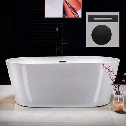 WOODBRIDGE 67" Acrylic Freestanding Bathtub Contemporary Soaking Tub