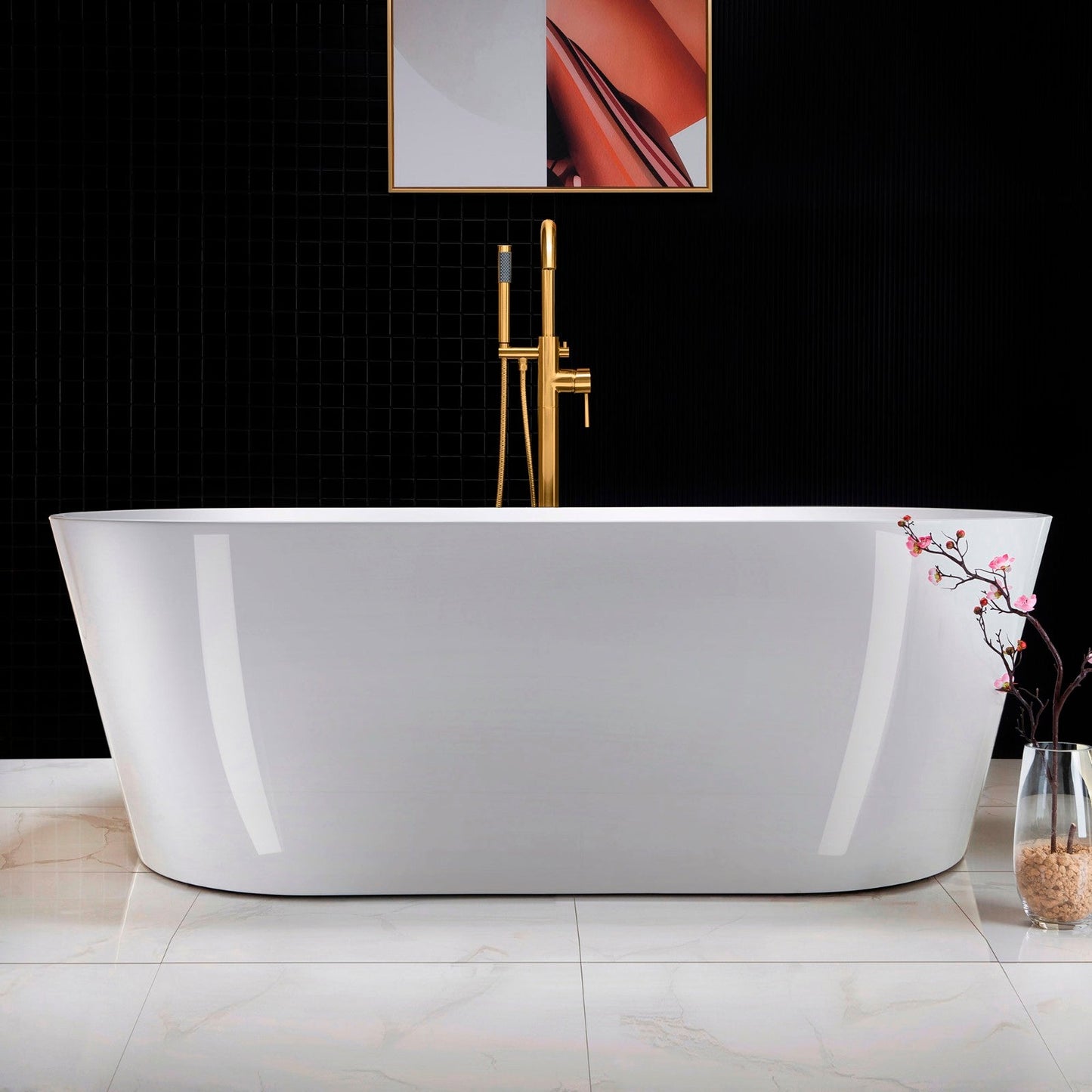 WOODBRIDGE 67" Acrylic Freestanding Bathtub Contemporary Soaking Tub