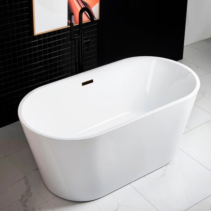 WOODBRIDGE 59" Acrylic Freestanding Bathtub Contemporary Soaking Tub