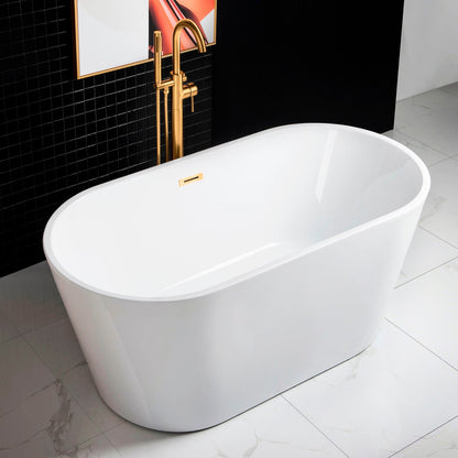 WOODBRIDGE 59" Acrylic Freestanding Bathtub Contemporary Soaking Tub