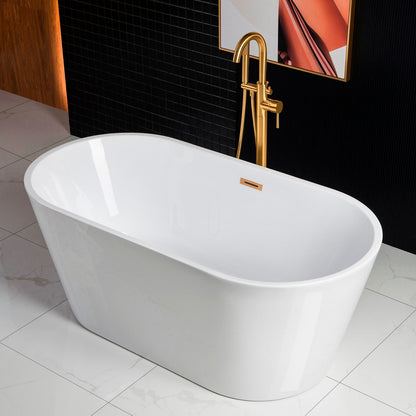 WOODBRIDGE 59" Acrylic Freestanding Bathtub Contemporary Soaking Tub
