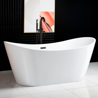 WOODBRIDGE 71" Acrylic Freestanding Bathtub Contemporary Soaking Tub