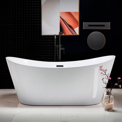 WOODBRIDGE 71" Acrylic Freestanding Bathtub Contemporary Soaking Tub