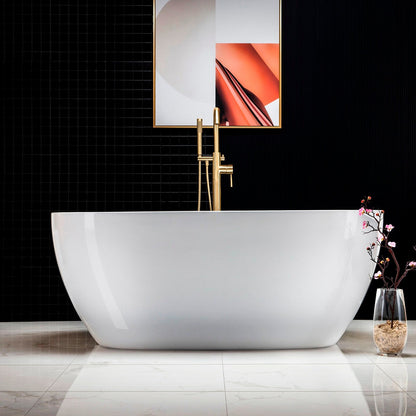 WOODBRIDGE 59" Acrylic Freestanding Bathtub Contemporary Soaking Tub