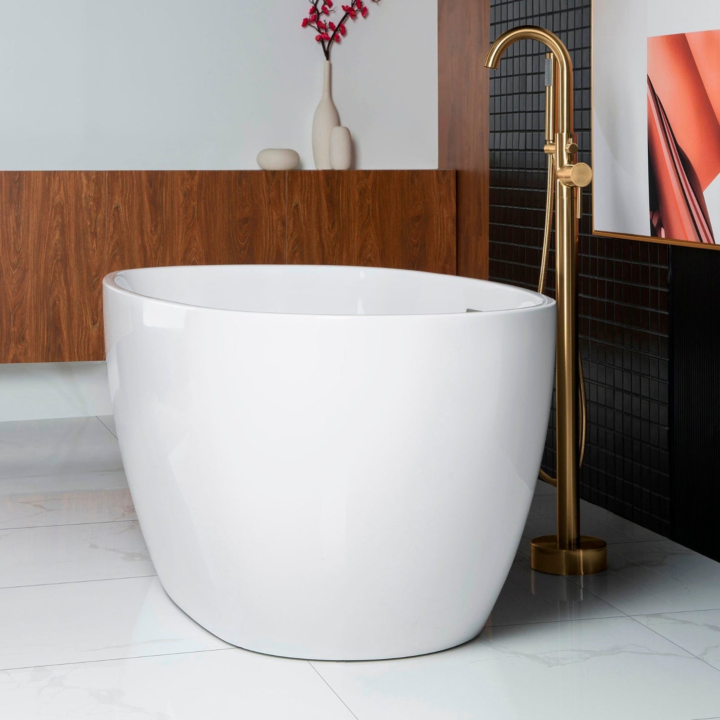 WOODBRIDGE 59" Acrylic Freestanding Bathtub Contemporary Soaking Tub