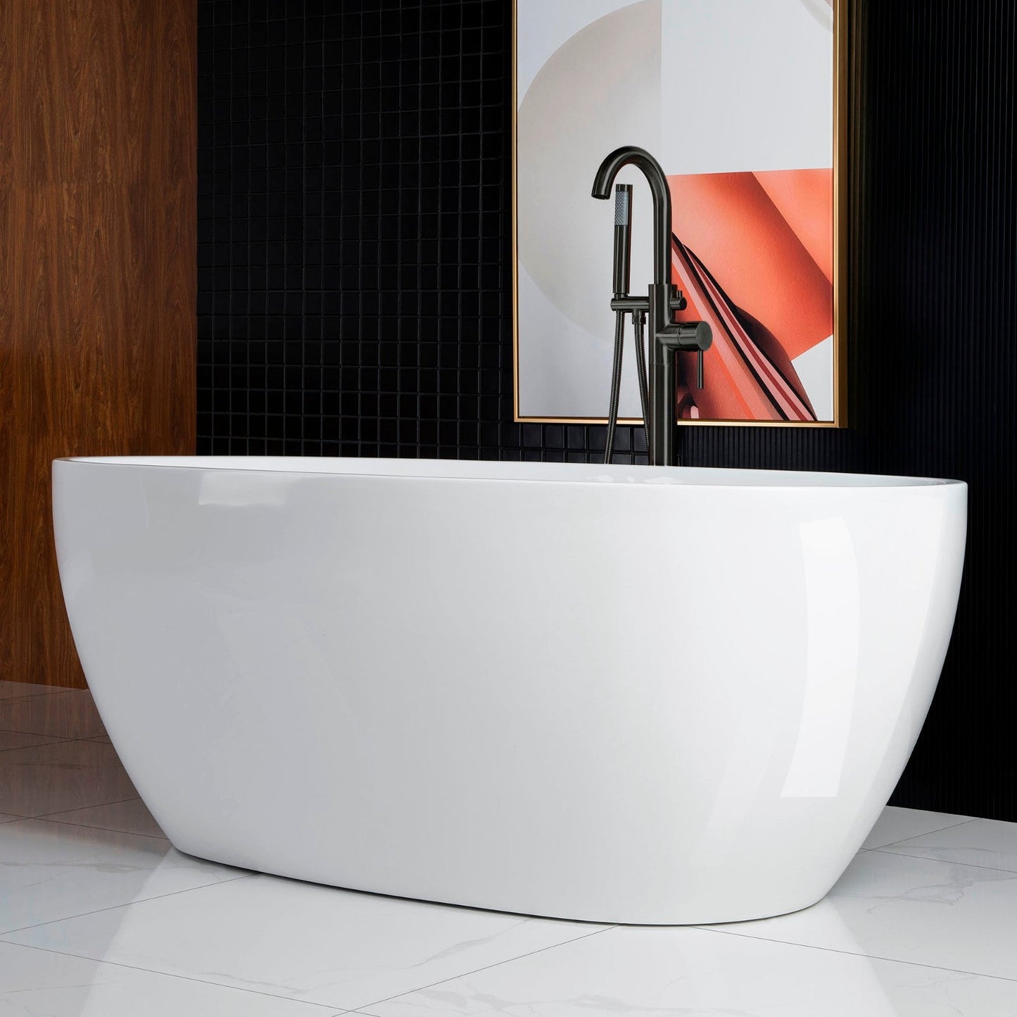 WOODBRIDGE 67" Acrylic Freestanding Bathtub Contemporary Soaking Tub