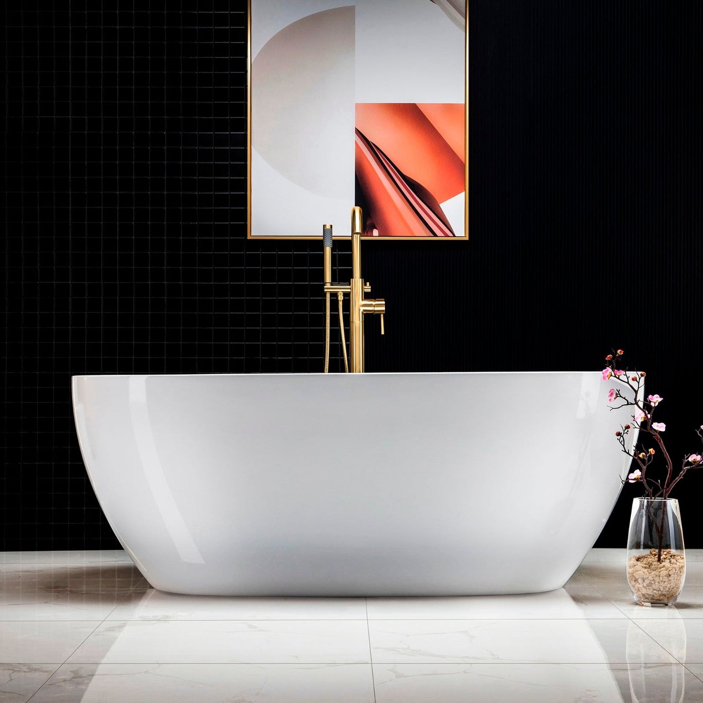 WOODBRIDGE 67" Acrylic Freestanding Bathtub Contemporary Soaking Tub