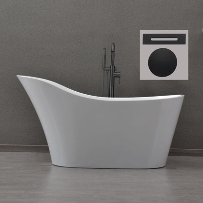 WOODBRIDGE 59" Acrylic Freestanding Bathtub Contemporary Soaking Tub