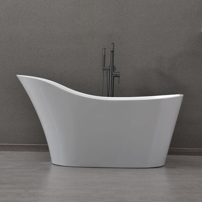 WOODBRIDGE 59" Acrylic Freestanding Bathtub Contemporary Soaking Tub