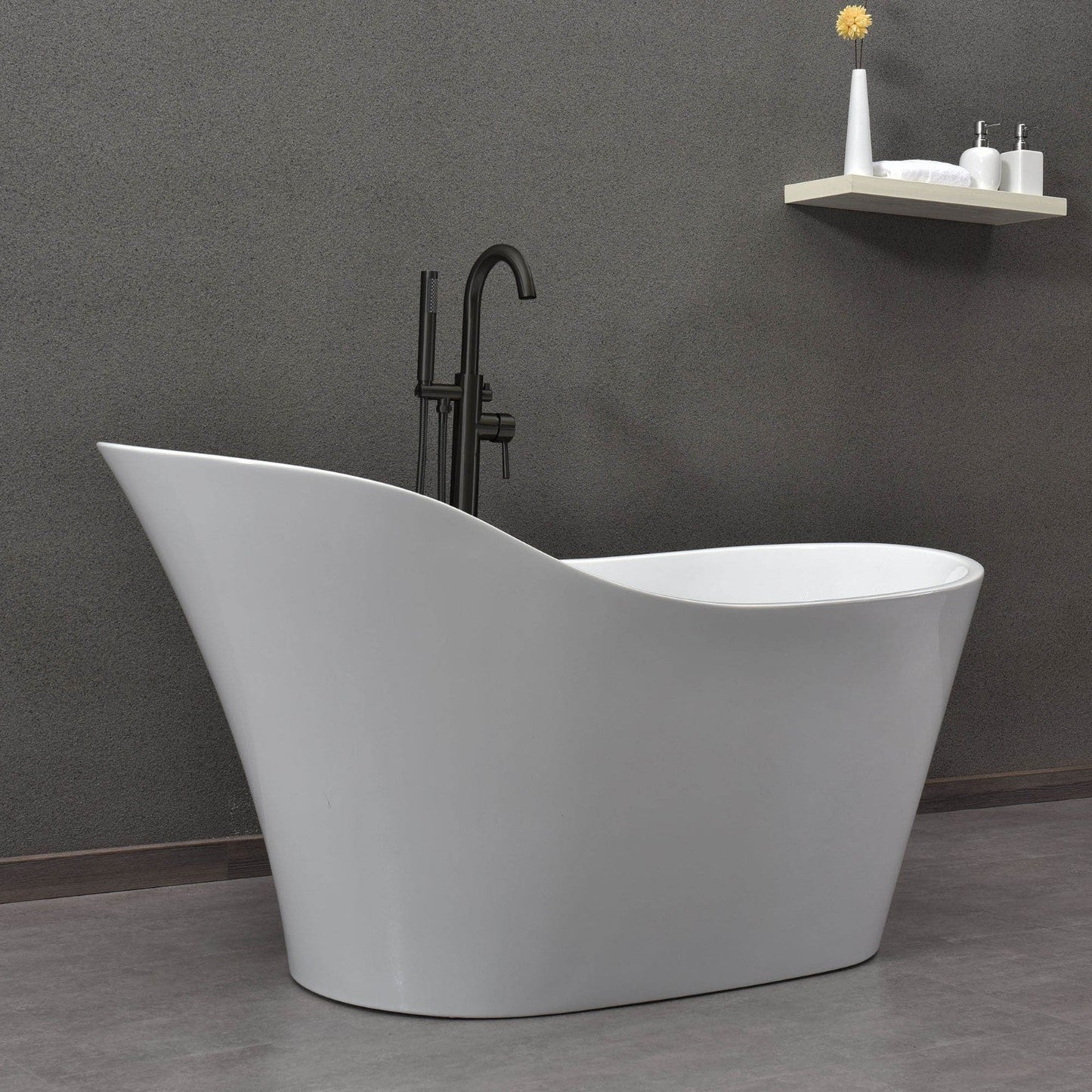 WOODBRIDGE 59" Acrylic Freestanding Bathtub Contemporary Soaking Tub