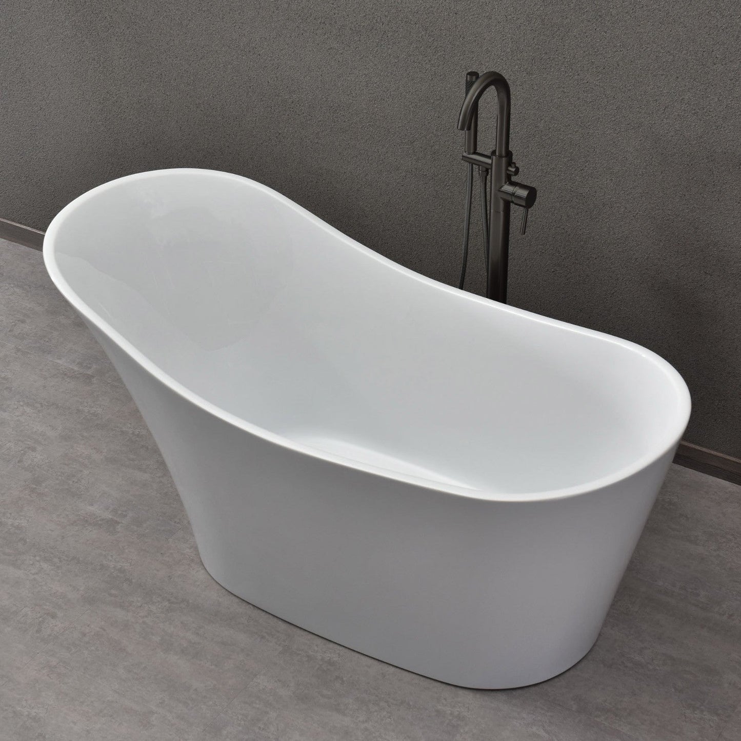 WOODBRIDGE 59" Acrylic Freestanding Bathtub Contemporary Soaking Tub