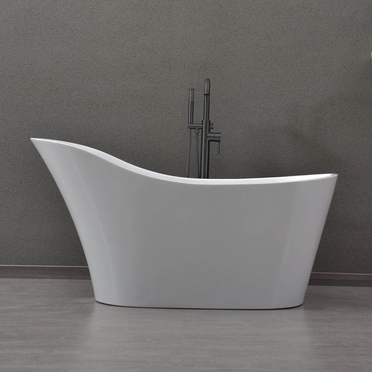 WOODBRIDGE 59" Acrylic Freestanding Bathtub Contemporary Soaking Tub