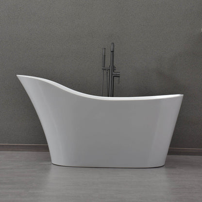 WOODBRIDGE 59" Acrylic Freestanding Bathtub Contemporary Soaking Tub