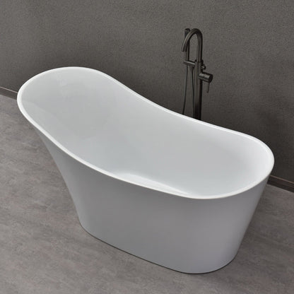 WOODBRIDGE 59" Acrylic Freestanding Bathtub Contemporary Soaking Tub