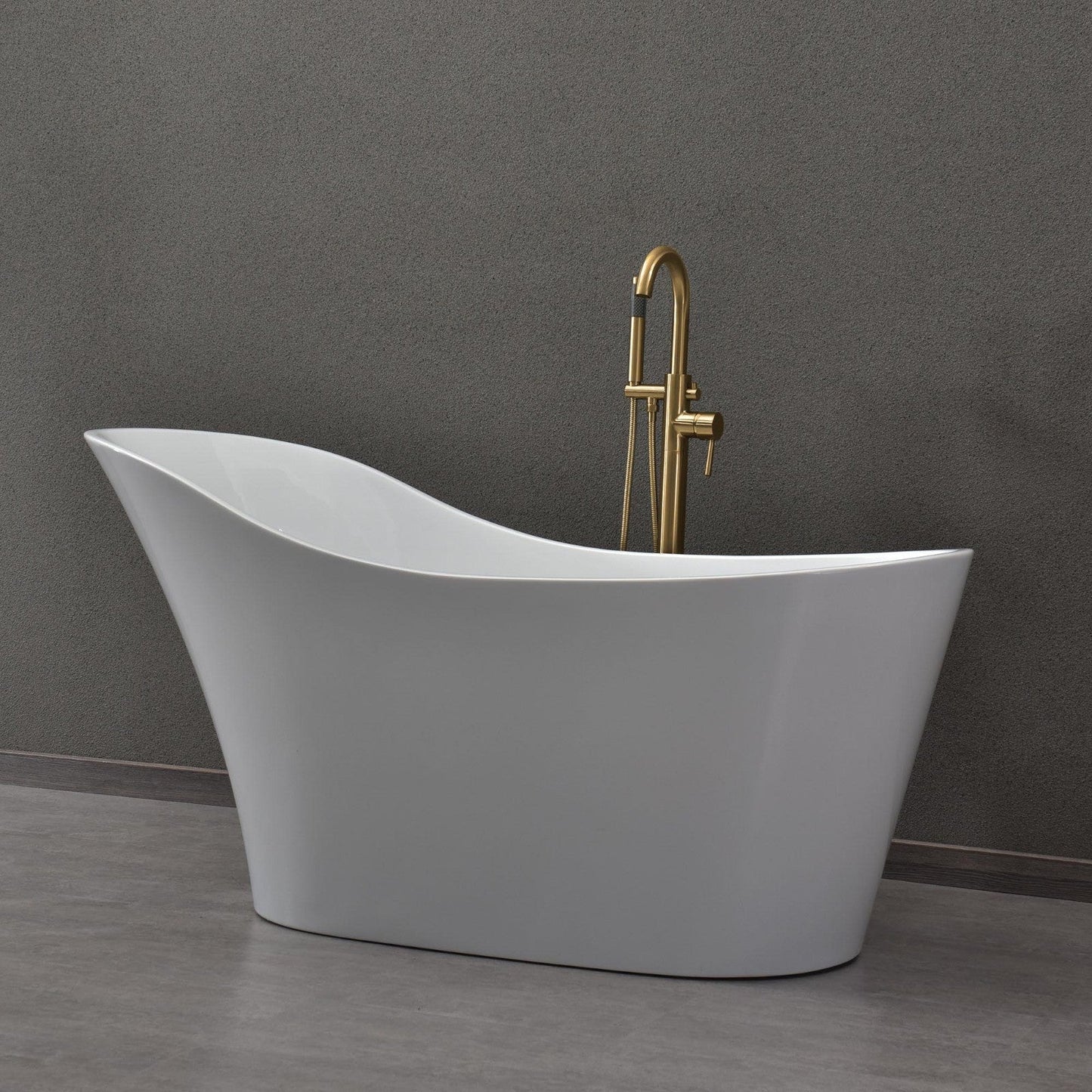 WOODBRIDGE 59" Acrylic Freestanding Bathtub Contemporary Soaking Tub