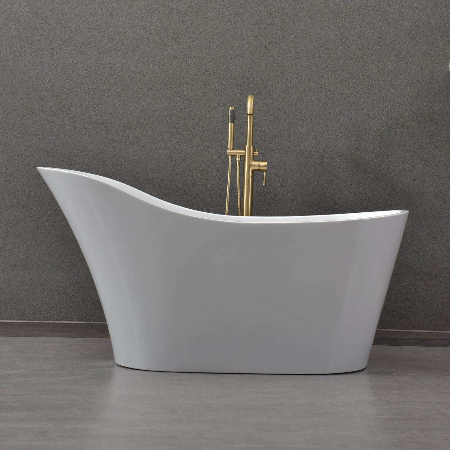 WOODBRIDGE 59" Acrylic Freestanding Bathtub Contemporary Soaking Tub
