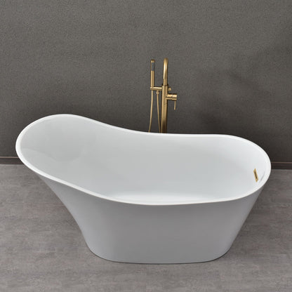 WOODBRIDGE 59" Acrylic Freestanding Bathtub Contemporary Soaking Tub