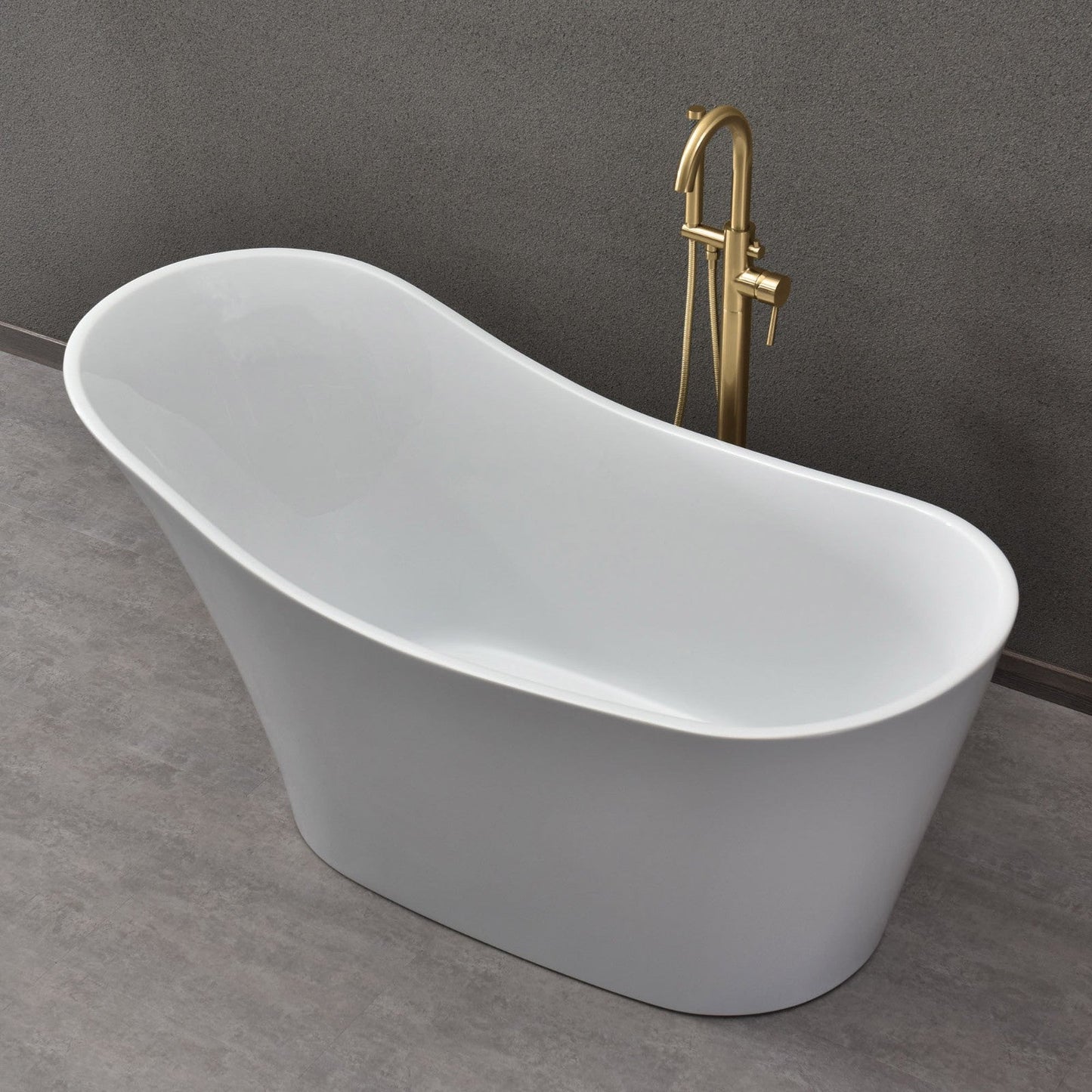 WOODBRIDGE 59" Acrylic Freestanding Bathtub Contemporary Soaking Tub
