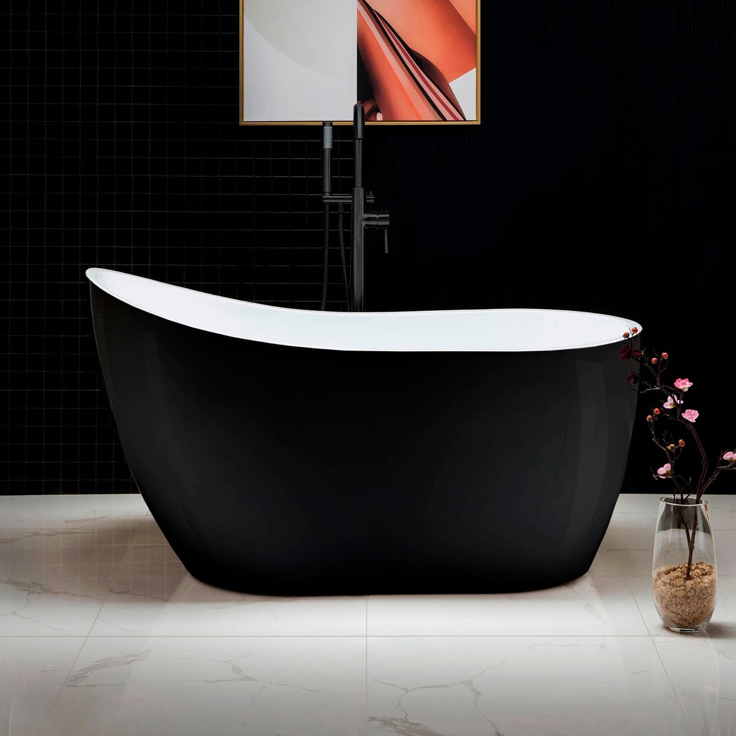 WOODBRIDGE B-1807 Acrylic Freestanding Contemporary Soaking Tub