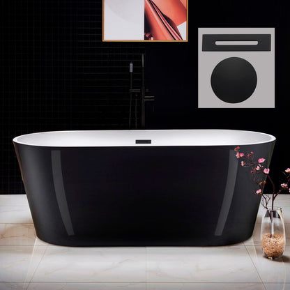 WOODBRIDGE B-1813 67" Acrylic Freestanding Bathtub Contemporary Soaking Tub