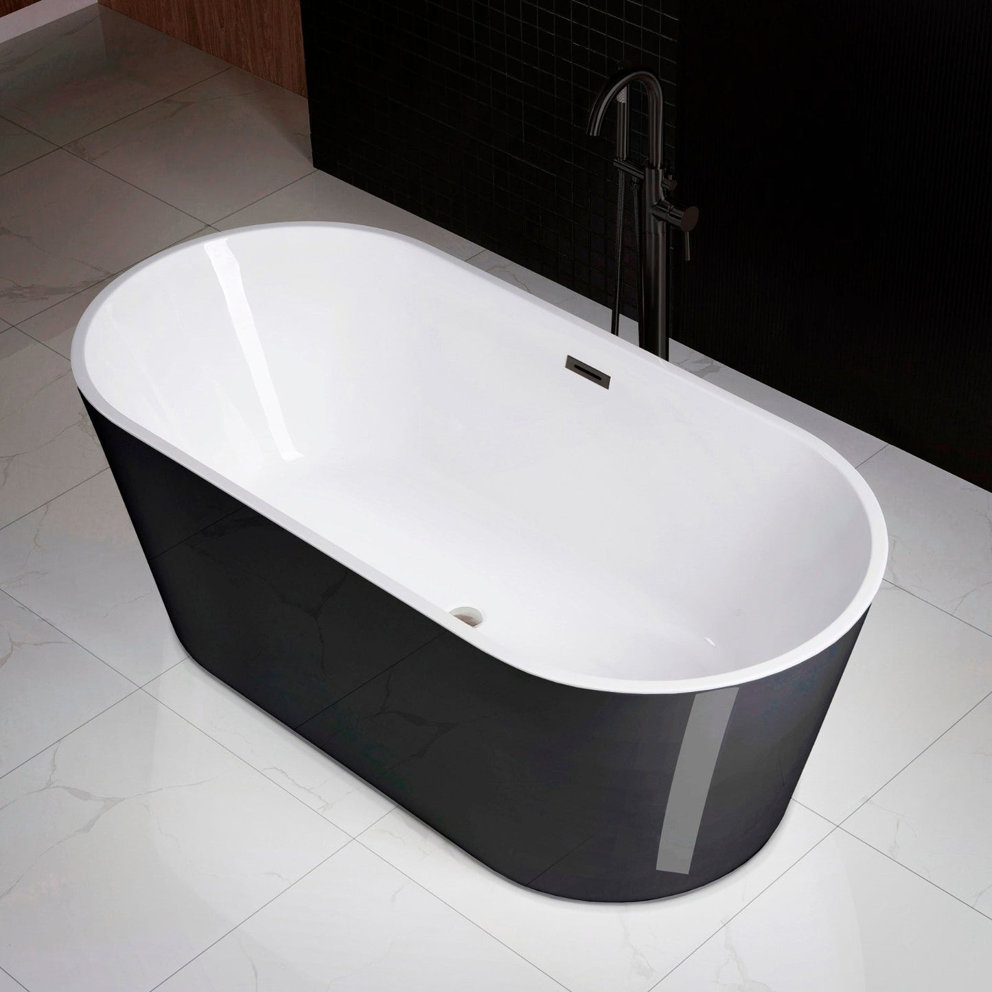 WOODBRIDGE B-1813 67" Acrylic Freestanding Bathtub Contemporary Soaking Tub