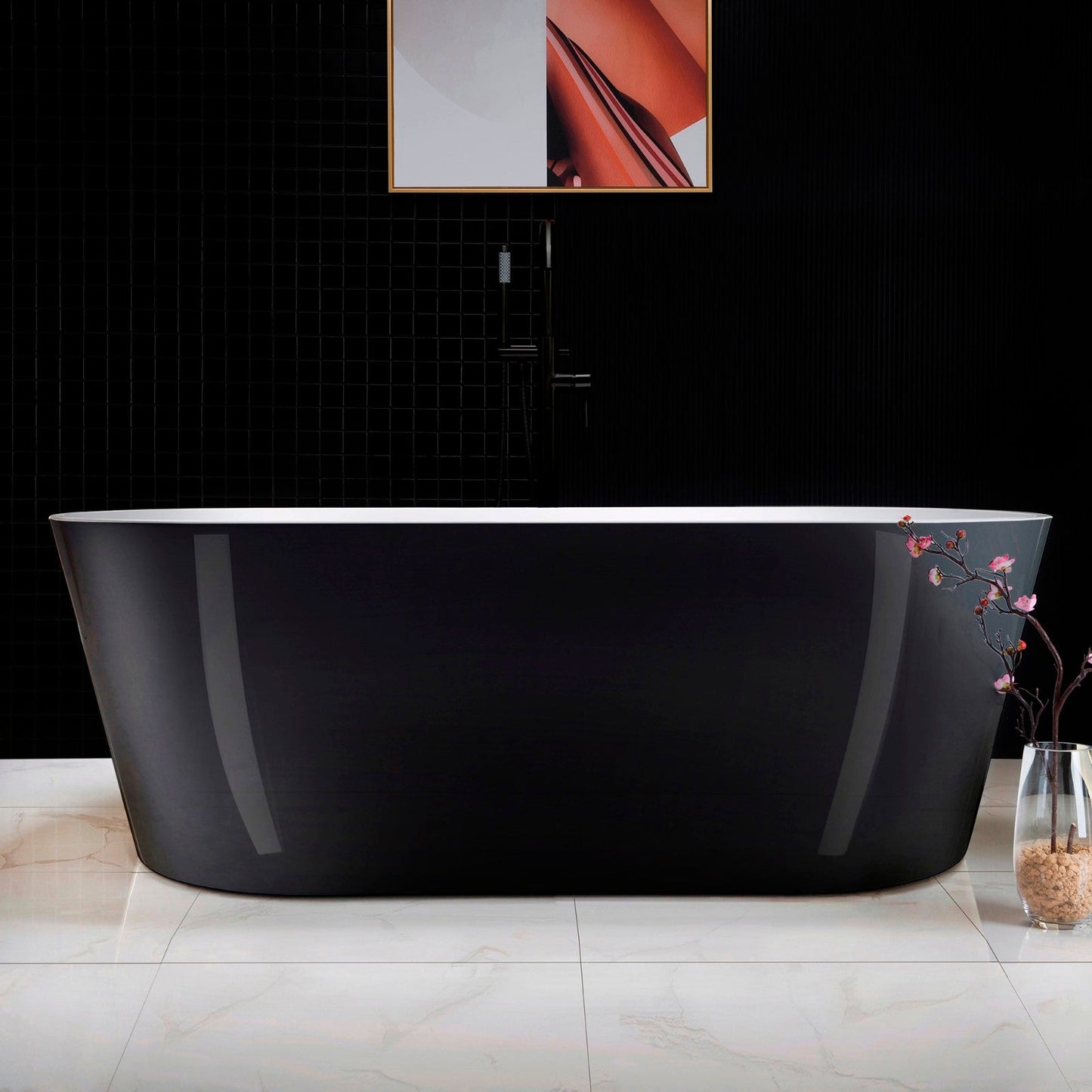 WOODBRIDGE B-1813 67" Acrylic Freestanding Bathtub Contemporary Soaking Tub