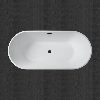 WOODBRIDGE B-1814 59" Acrylic Freestanding Bathtub Contemporary Soaking Tub