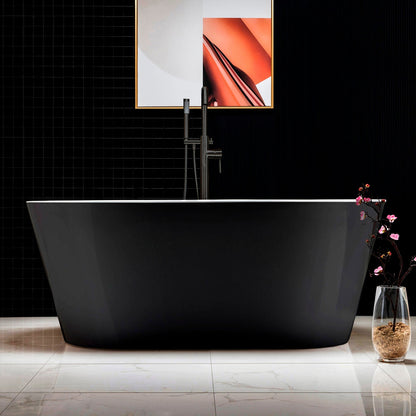 WOODBRIDGE B-1814 59" Acrylic Freestanding Bathtub Contemporary Soaking Tub