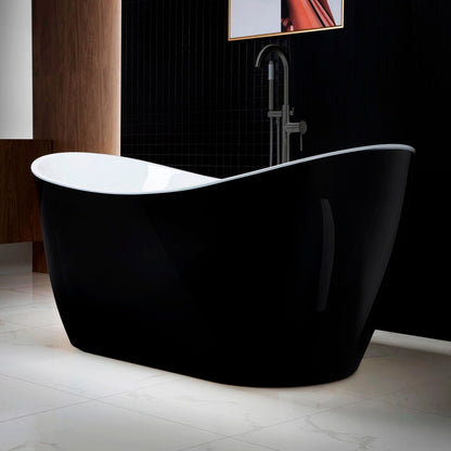 WOODBRIDGE B-1816 59" Acrylic Freestanding Bathtub Contemporary Soaking Tub