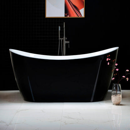 WOODBRIDGE B-1816 59" Acrylic Freestanding Bathtub Contemporary Soaking Tub