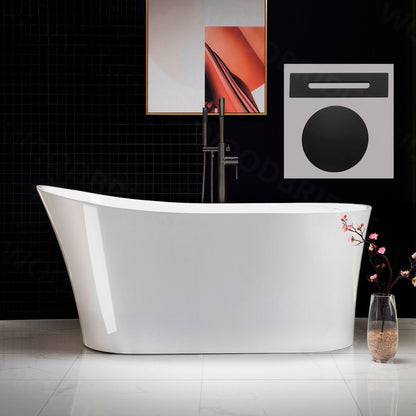 WOODBRIDGE 59" Acrylic Freestanding Bathtub Contemporary Soaking Tub