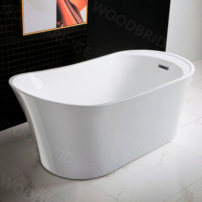 WOODBRIDGE 59" Acrylic Freestanding Bathtub Contemporary Soaking Tub