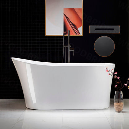 WOODBRIDGE 59" Acrylic Freestanding Bathtub Contemporary Soaking Tub