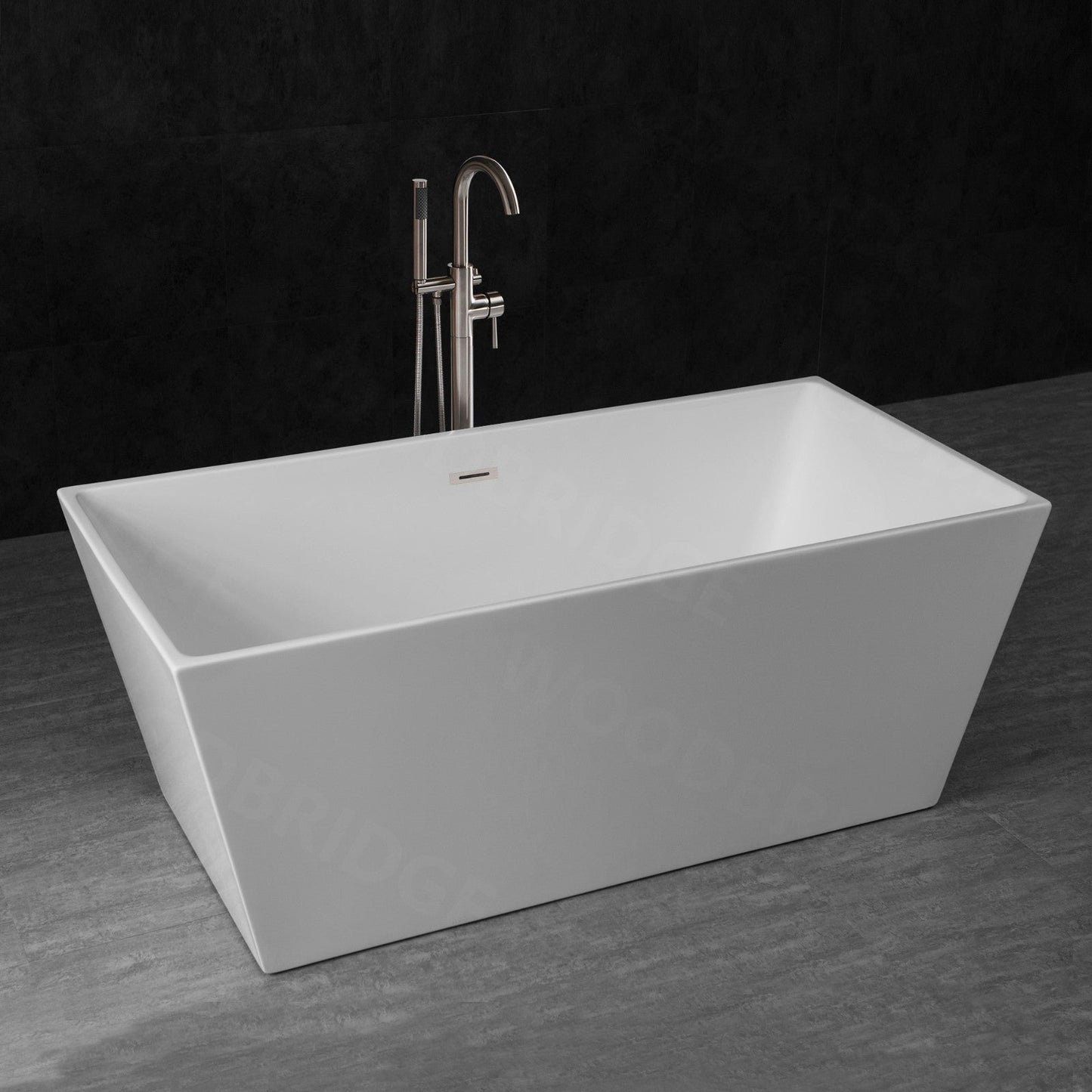WOODBRIDGE 59" Acrylic Freestanding Bathtub Contemporary Soaking Tub