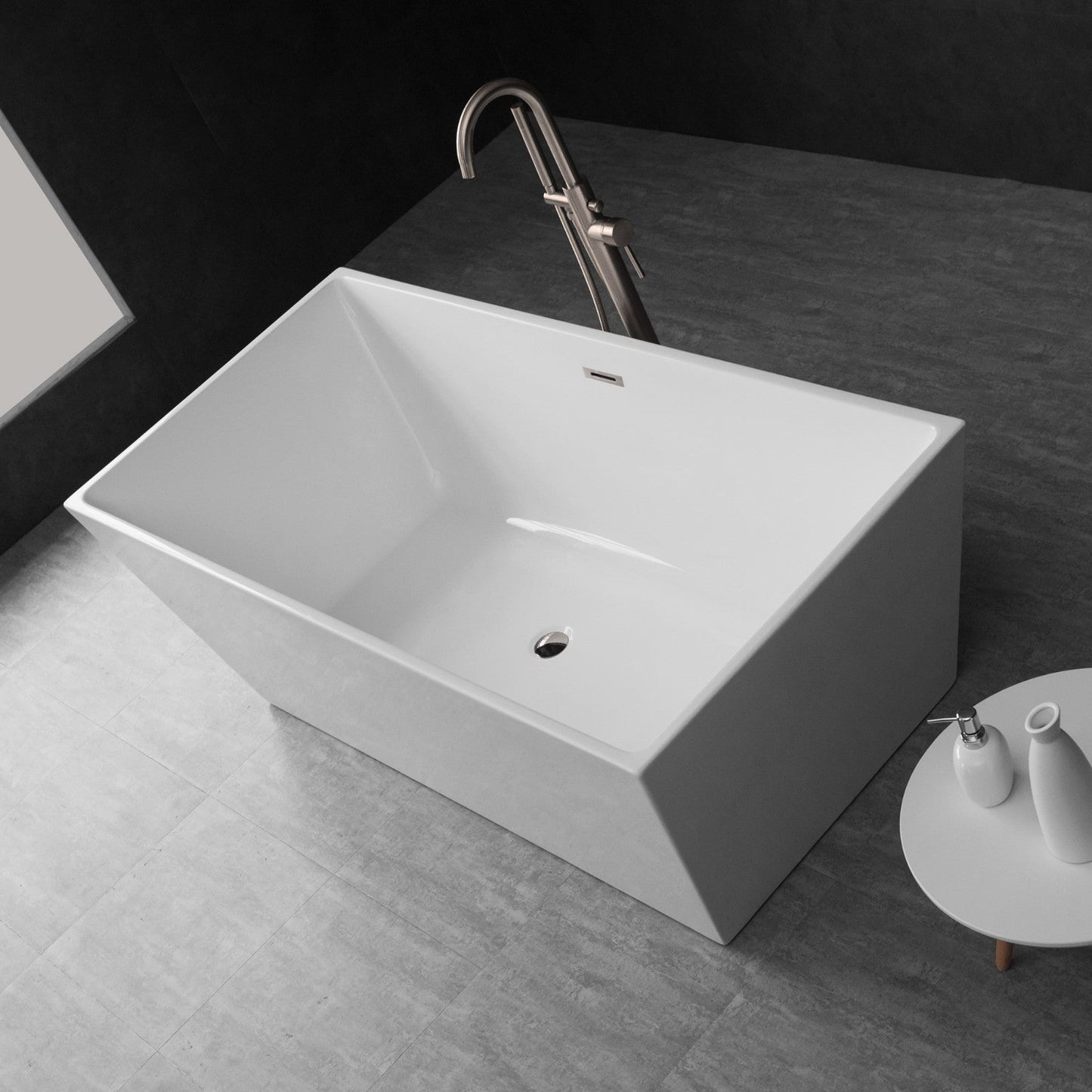 WOODBRIDGE 59" Acrylic Freestanding Bathtub Contemporary Soaking Tub