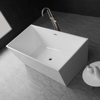 WOODBRIDGE 59" Acrylic Freestanding Bathtub Contemporary Soaking Tub