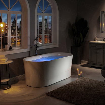 WOODBRIDGE 67" Contemporary Freestanding Acrylic Air Bubble Soaking Bathtub