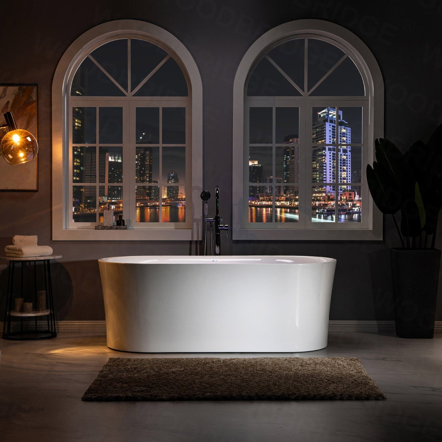 WOODBRIDGE 67" Contemporary Freestanding Acrylic Air Bubble Soaking Bathtub
