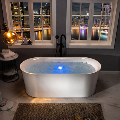 WOODBRIDGE 67" Contemporary Freestanding Acrylic Air Bubble Soaking Bathtub