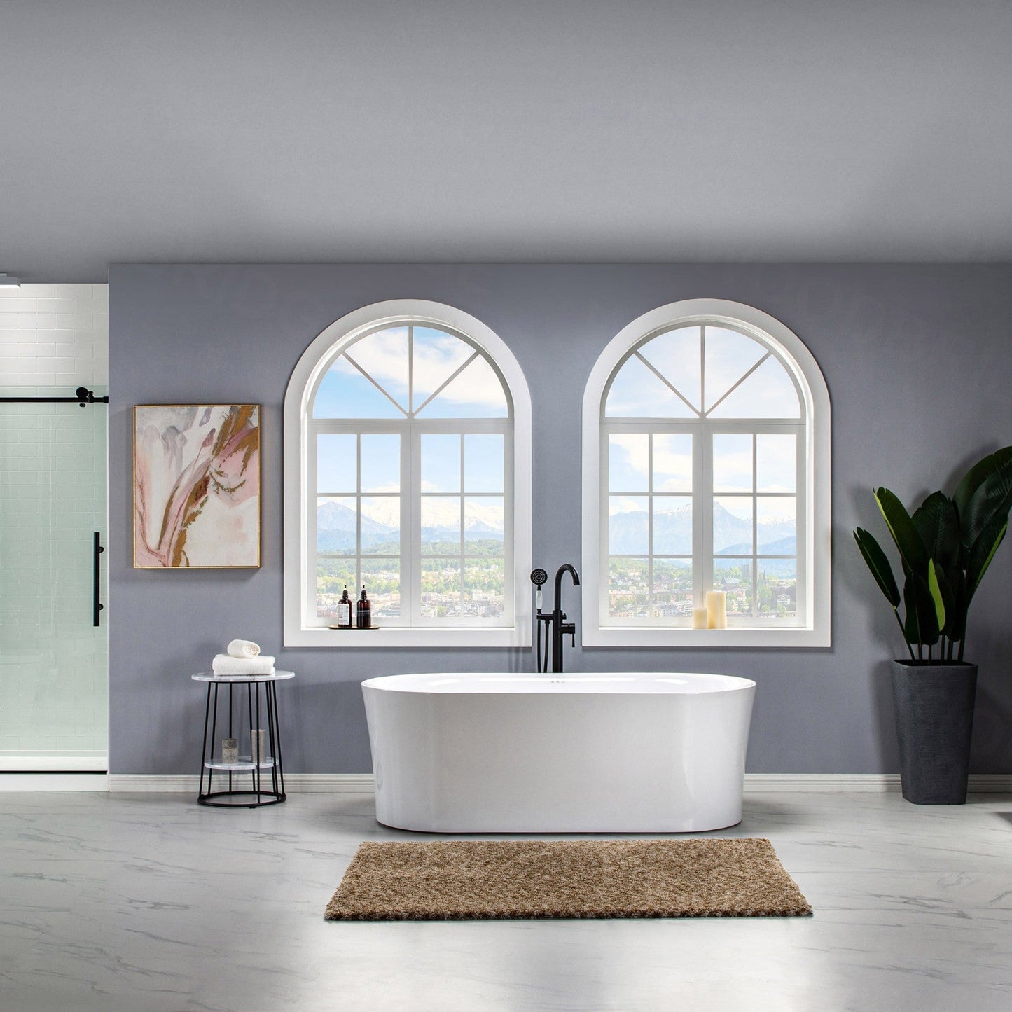 WOODBRIDGE 67" Contemporary Freestanding Acrylic Air Bubble Soaking Bathtub