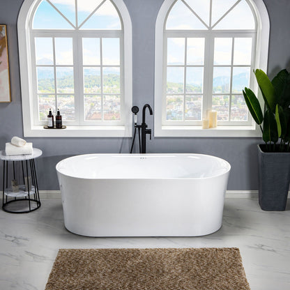 WOODBRIDGE 67" Contemporary Freestanding Acrylic Air Bubble Soaking Bathtub