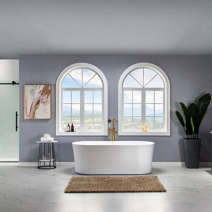 WOODBRIDGE 67" Contemporary Freestanding Acrylic Air Bubble Soaking Bathtub
