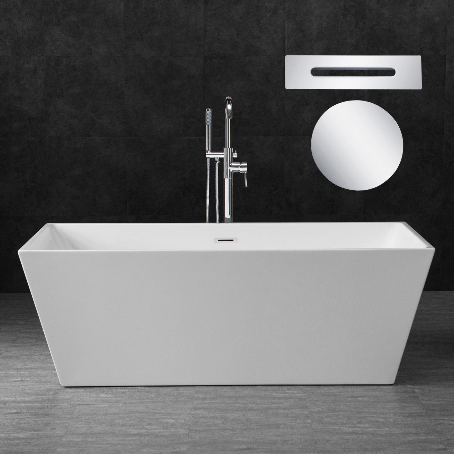 WOODBRIDGE 67" Acrylic Freestanding Bathtub Contemporary Soaking Tub