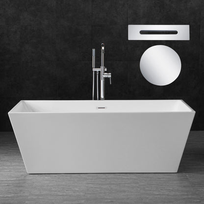 WOODBRIDGE 67" Acrylic Freestanding Bathtub Contemporary Soaking Tub
