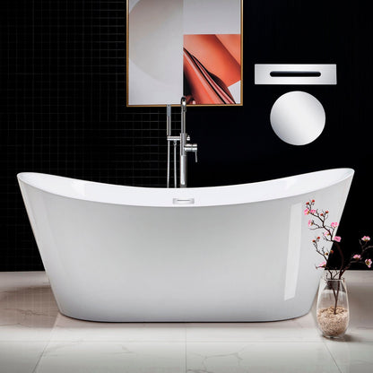 WOODBRIDGE 71" Acrylic Freestanding Bathtub Contemporary Soaking Tub