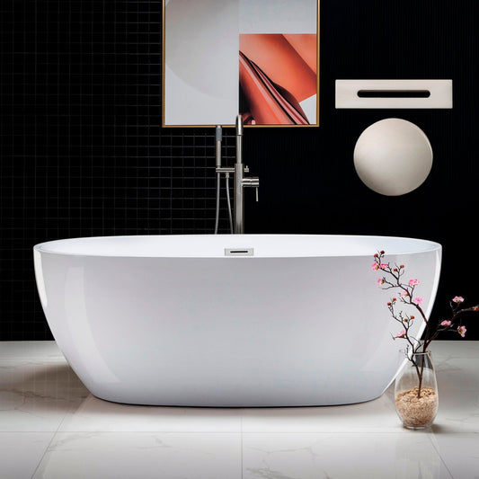 WOODBRIDGE 67" Acrylic Freestanding Bathtub Contemporary Soaking Tub
